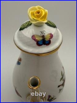 Herend Rothschild Bird Coffee Pot and Matching Sugar Bowl Mint Condition (S25)