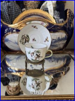 Herend Rothschild Bird Handpainted Tea Cups Vintage