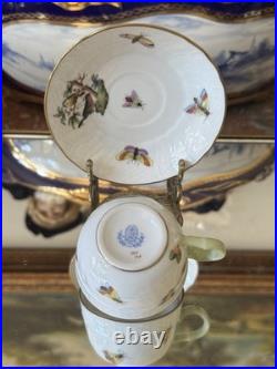 Herend Rothschild Bird Handpainted Tea Cups Vintage