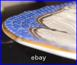 Herend Rothschild Bird RO-EB Blue Fish Scale 7.5 Salad Plate 1518 Handpainted