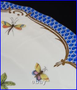 Herend Rothschild Bird RO-EB Blue Fish Scale 7.5 Salad Plate 1518 Handpainted