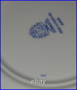 Herend Rothschild Bird RO-EB Blue Fish Scale 7.5 Salad Plate 1518 Handpainted