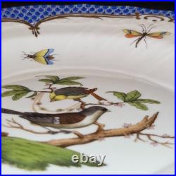 Herend Rothschild Bird RO-EB Blue Fish Scale 7.5 Salad Plate 1518 Handpainted