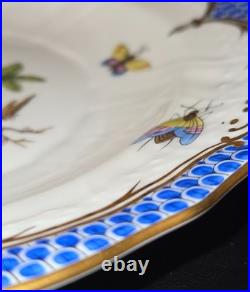 Herend Rothschild Bird RO-EB Blue Fish Scale 7.5 Salad Plate 1518 Handpainted