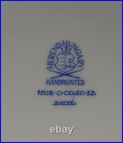 Herend Rothschild Bird RO-EB Blue Fish Scale 7.5 Salad Plate 1518 Handpainted