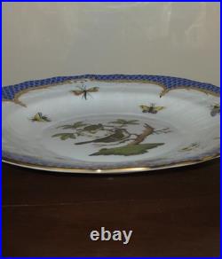 Herend Rothschild Bird RO-EB Blue Fish Scale 7.5 Salad Plate 1518 Handpainted