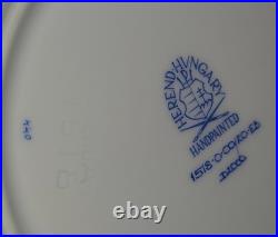 Herend Rothschild Bird RO-EB Blue Fish Scale 7.5 Salad Plate 1518 Handpainted