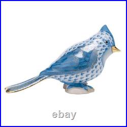 Herend, Tufted Titmouse Bird, Blue Fishnet, #vhb-05639, New, Mint & Boxed