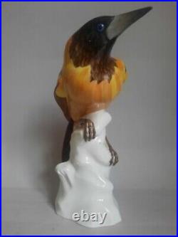 Herend Vintage Porcelain Statue Figurine Wandering Thrush Marked Hungary 20.5 cm