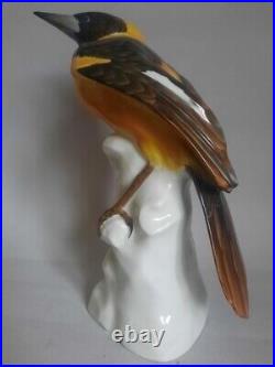 Herend Vintage Porcelain Statue Figurine Wandering Thrush Marked Hungary 20.5 cm