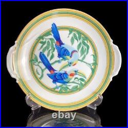 Hermes Toucan Dinner Plate with handle 27 cm green porcelain bird Dinnerware 049