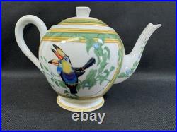 Hermes Toucans (Birds)(1)6 1/2 Tea/Coffee Pot with LidMade In FrancePerfect