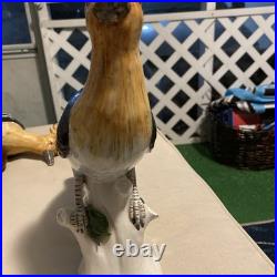 Hoopoe Porcelain Bird on Stump Rare fine about 11 inch meiselman vintage Italy