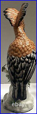 Hoopoe Porcelain Bird on Stump Rare fine about 12inch