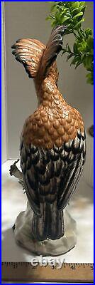 Hoopoe Porcelain Bird on Stump Rare fine about 12inch