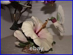 House of Faberge Flight of Fancy Porcelain / Bronze Hummingbird Bird Figurine