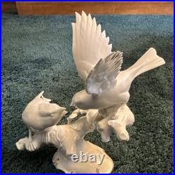 Hutschenreuther Germany Porcelain Bird Figurine White Glossy Printed Backstamp
