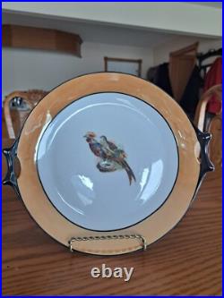 Hutschenreuther Selb Bavaria Oriental Bird Pattern 2 Orange & Black Serving Dish