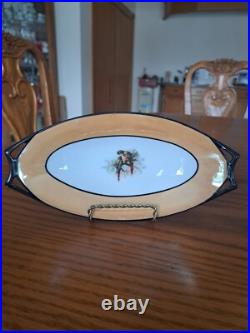 Hutschenreuther Selb Bavaria Oriental Bird Pattern 2 Orange & Black Serving Dish