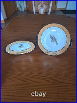 Hutschenreuther Selb Bavaria Oriental Bird Pattern 2 Orange & Black Serving Dish