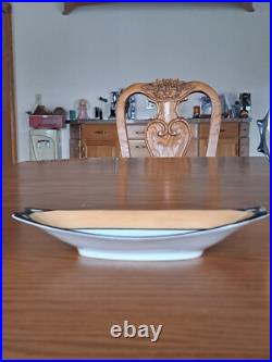 Hutschenreuther Selb Bavaria Oriental Bird Pattern 2 Orange & Black Serving Dish