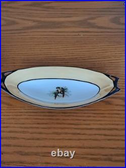 Hutschenreuther Selb Bavaria Oriental Bird Pattern 2 Orange & Black Serving Dish