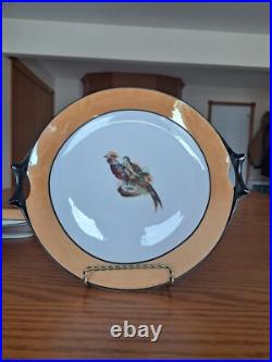 Hutschenreuther Selb Bavaria Oriental Bird Pattern 2 Orange & Black Serving Dish