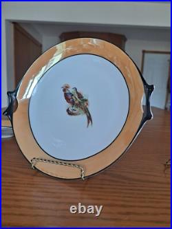 Hutschenreuther Selb Bavaria Oriental Bird Pattern 2 Orange & Black Serving Dish