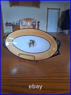 Hutschenreuther Selb Bavaria Oriental Bird Pattern 2 Orange & Black Serving Dish