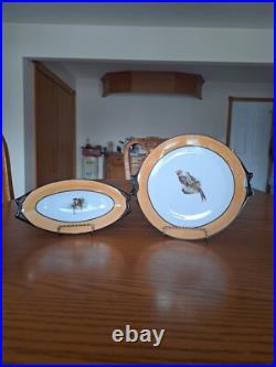 Hutschenreuther Selb Bavaria Oriental Bird Pattern 2 Orange & Black Serving Dish