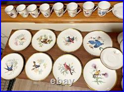 Hutschenreuther Selb Bavaria Porcelain Bird Set Audubon Drawings 23 Pieces