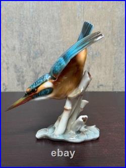 Hutschenreuther Selb Kingfisher Bird Porcelain Figurine by Hans Achtziger German Hutschenreuther Selb Kingfisher Bird Porcelain Figurine by Hans Achtziger German