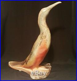 IBIS sea bird vtg porcelain sculpture statue celadon ox blood studio art pottery