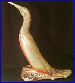 IBIS sea bird vtg porcelain sculpture statue celadon ox blood studio art pottery