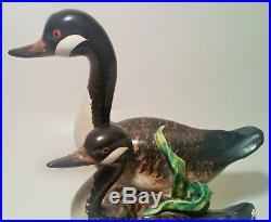 ITALIAN BIRDS! Vtg majolica art pottery duck figurine painting statue sculpture