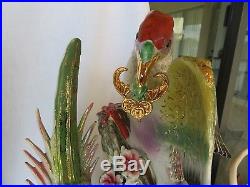 Important HUGE Paradise Birds Phoenix porcelain statue figure China 23