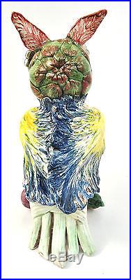 Intrada Colorful Italian Ceramic Kitchen Owl statue Handmade Italy Large