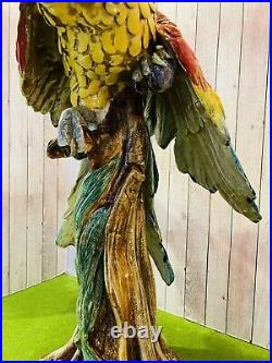 Italian Ceramic Parrots by Guido Cacciapuoti, Italy, 1930s 6/202 IA 19x15x15