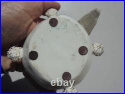 Italy Porcelain HP Falcon Bird on Tasseled Pillow Figure 7 1/2 Excellent
