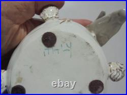 Italy Porcelain HP Falcon Bird on Tasseled Pillow Figure 7 1/2 Excellent