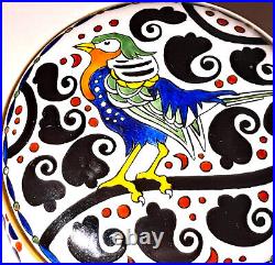Julius Zaunmayr Round Porcelain Hand Painted Enamel Bird Box Wirkstatte Fur Mob