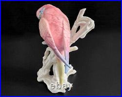 Karl Ens 5.5 Sitting Pink Budgerigar Parakeet Parrot Bird Figurine Repaired
