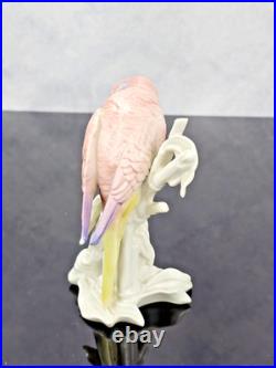 Karl Ens 6778 Porcelain Parakeet Parrot Bird Figurine Pink Rose Yellow Germany Karl Ens 6778 Porcelain Parakeet Parrot Bird Figurine Pink Rose Yellow Germany