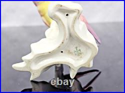 Karl Ens 6778 Porcelain Parakeet Parrot Bird Figurine Pink Rose Yellow Germany