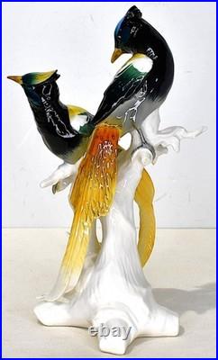 Karl Ens Bird Of Paradise German Porcelain Statue 11 Tall x 6 Wide x 5 Deep