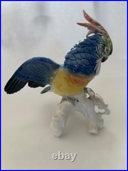 Karl Ens Cockatoo Parrot Figurine 8.5 inch tall beautiful Blue/YellowithGreen