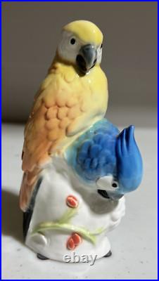 Karl Ens Double Parrot Porcelain Bird Figurine Germany MINT