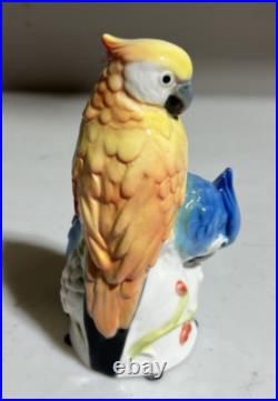Karl Ens Double Parrot Porcelain Bird Figurine Germany MINT