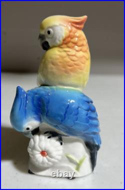 Karl Ens Double Parrot Porcelain Bird Figurine Mint Germany