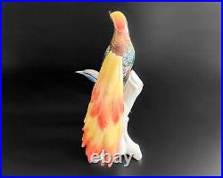 Karl Ens Germany 11 Large Colorful Rare Bird of Paradise Pair Group Figurine